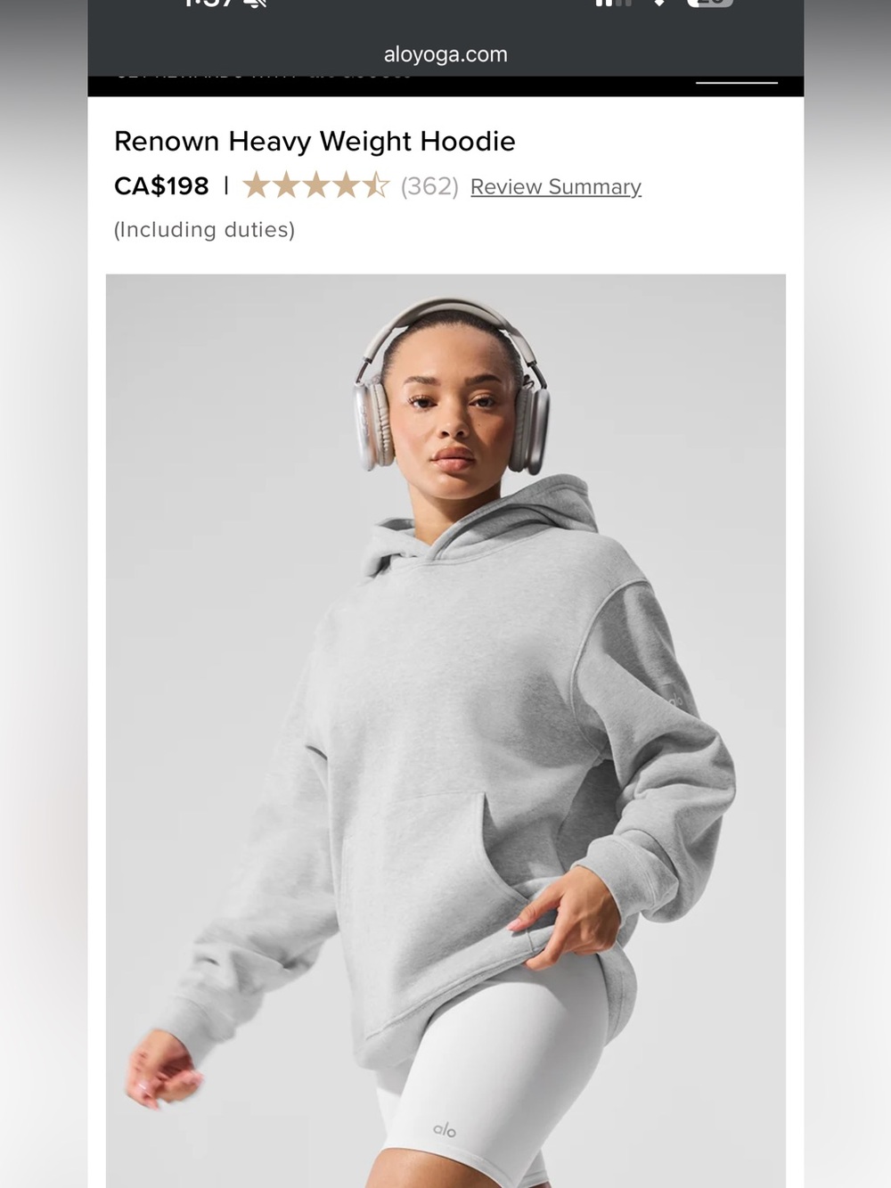 Alo yoga renown hoodie